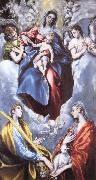 El Greco Madonna and child, and  Sta Martina and Sta Agnes oil on canvas